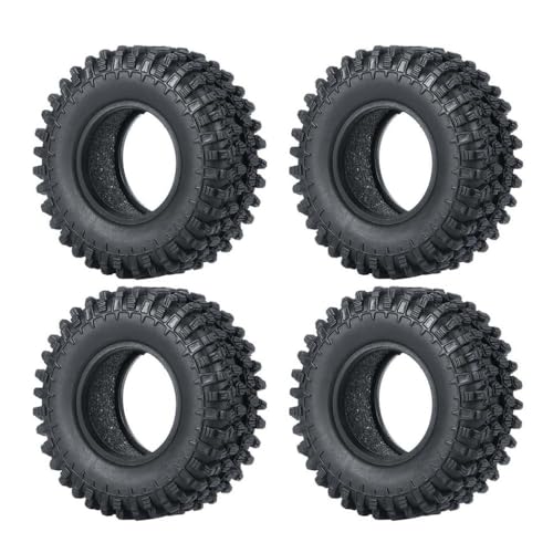 ZenithRide 4pcs 1,0 Zoll Metall Beadlock Wheel Rims mit weichen Gummireifen 50 mm 54 mm kompatibel mit 1 24 -Skala -RC -Crawler -Autos wie SCX24 90081 Modellzubehör Teile(50mm Tires-A) von ZenithRide