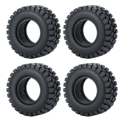 ZenithRide 4pcs 1,0 Zoll Metall Beadlock Wheel Rims mit weichen Gummireifen 50 mm 54 mm kompatibel mit 1 24 -Skala -RC -Crawler -Autos wie SCX24 90081 Modellzubehör Teile(50mm Tires-B) von ZenithRide