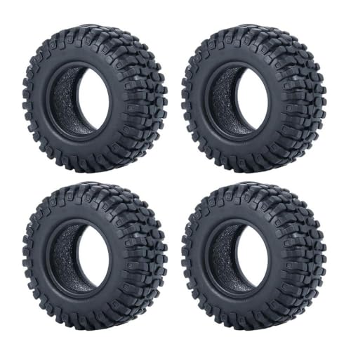 ZenithRide 4pcs 1,0 Zoll Metall Beadlock Wheel Rims mit weichen Gummireifen 50 mm 54 mm kompatibel mit 1 24 -Skala -RC -Crawler -Autos wie SCX24 90081 Modellzubehör Teile(50mm Tires-C) von ZenithRide