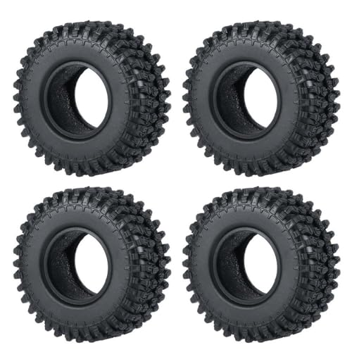ZenithRide 4pcs 1,0 Zoll Metall Beadlock Wheel Rims mit weichen Gummireifen 50 mm 54 mm kompatibel mit 1 24 -Skala -RC -Crawler -Autos wie SCX24 90081 Modellzubehör Teile(54mm Tires-A) von ZenithRide