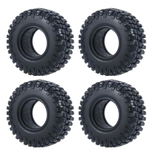 ZenithRide 4pcs 1,0 Zoll Metall Beadlock Wheel Rims mit weichen Gummireifen 50 mm 54 mm kompatibel mit 1 24 -Skala -RC -Crawler -Autos wie SCX24 90081 Modellzubehör Teile(54mm Tires-C) von ZenithRide