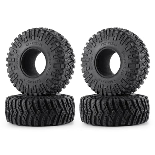 ZenithRide 4pcs 1,9 Zoll 2,2 Zoll Gummistreifen Räderreifen kompatibel mit 1 10 -Skala -RC -Autoteilen III AXI03007 90047 Modelle(1.9inch 4Pcs) von ZenithRide