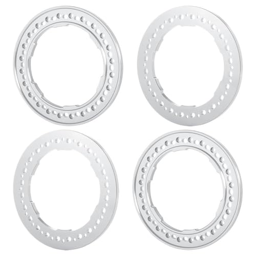 ZenithRide 4pcs 2,9 Zoll Metallradringe kompatibel mit 1 6 -Skala -RC -Autos wie SCX6 AXI05000 AXI05001 Trail Honcho Upgrade -Teile(A Silver) von ZenithRide