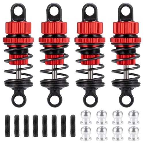 ZenithRide 4pcs 50 mm 52 mm Aluminiumöl -Stoßdämpfer Dämpfer Set kompatibel mit 1 10 -Skala -RC -Drift -Autos für M03 M04 M05 M06 Modelle Upgrade -Teile(52mm Red) von ZenithRide