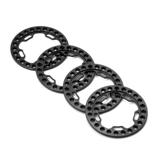 ZenithRide 4pcs 52mm OD Aluminium Beadlock Ring kompatibel mit 1 10 -Skala -RC -Crawler -Auto für 1,9 -Zoll -Radstoffe Ersatzteile(Black) von ZenithRide