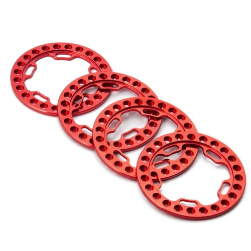 ZenithRide 4pcs 52mm OD Aluminium Beadlock Ring kompatibel mit 1 10 -Skala -RC -Crawler -Auto für 1,9 -Zoll -Radstoffe Ersatzteile(Red) von ZenithRide