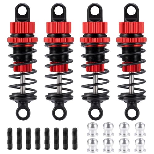 ZenithRide 4pcs 62 mm Aluminiumöl -Stoßdämpfer Dämpfer Set kompatibel mit 1 10 -Skala -RC -Drift -Cars TT02 Upgrade -Teile(Red) von ZenithRide