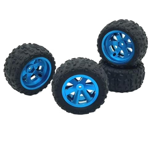 ZenithRide 4pcs 86mm Metallrad Rand Reifenset Set kompatibel mit 144001 124019 A959 16101 14209 16207 Q130A RC -Auto -Modelle Ersatzteile Upgrade Teile(Blue) von ZenithRide