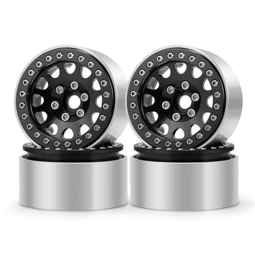 ZenithRide 4pcs Aluminium 1,9 Zoll 30 mm Peradlock Räder Felgen Hubs kompatibel mit 1 10 Skala RC Crawler Car Off Road Fahrzeugteile(No.24 Black) von ZenithRide