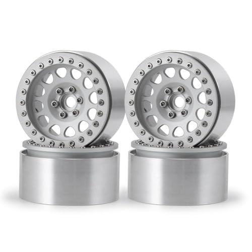 ZenithRide 4pcs Aluminium 1,9 Zoll 30 mm Peradlock Räder Felgen Hubs kompatibel mit 1 10 Skala RC Crawler Car Off Road Fahrzeugteile(No.24 Silver) von ZenithRide