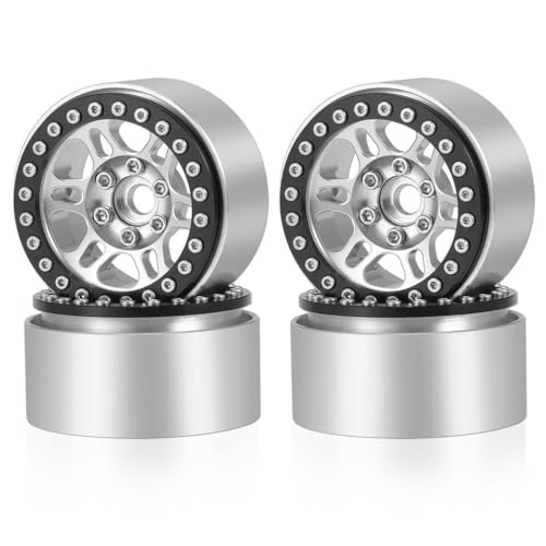ZenithRide 4pcs Aluminium 1,9 Zoll 30 mm Peradlock Räder Felgen Hubs kompatibel mit 1 10 Skala RC Crawler Car Off Road Fahrzeugteile(No.72 Silver) von ZenithRide
