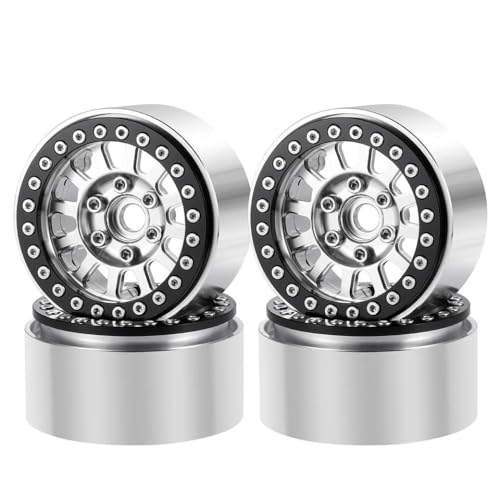 ZenithRide 4pcs Aluminium 1,9 Zoll 30 mm Peradlock Räder Felgen Hubs kompatibel mit 1 10 Skala RC Crawler Car Off Road Fahrzeugteile(No.75 Silver) von ZenithRide