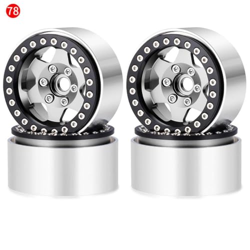 ZenithRide 4pcs Aluminium 1,9 Zoll 30 mm Peradlock Räder Felgen Hubs kompatibel mit 1 10 Skala RC Crawler Car Off Road Fahrzeugteile(No.78 Silver) von ZenithRide