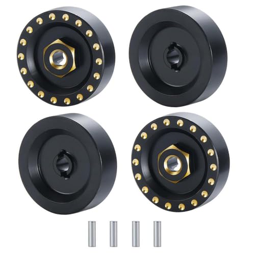 ZenithRide 4pcs Messing -Rad -Hex -Adapter -Gleichgewicht Gewicht kompatibel mit 1 24 -Skala -RC -Crawler -Modellen wie SCX24 STADBOLT C10(Black) von ZenithRide