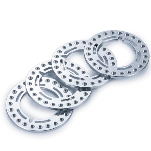 ZenithRide 4pcs Metall 52,5 mm 1,9 Zoll Beadlock -Rad -Außenringe mit 1 10 -Skala -RC -Rock -Crawler -Autos für CC01 und ähnliche Modelle kompatibel(Silver) von ZenithRide