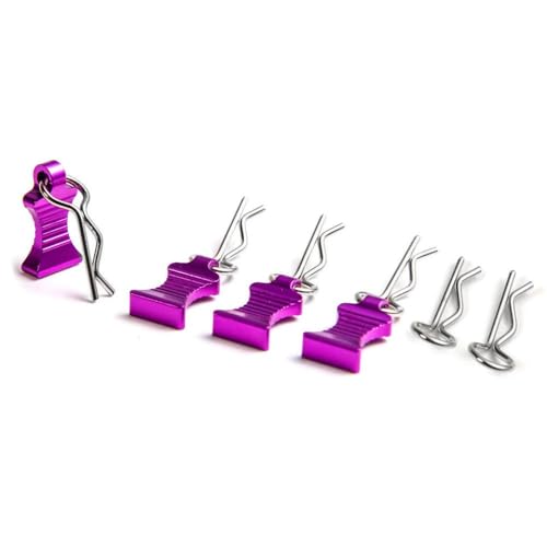 ZenithRide 4pcs Metall R -Typ RC -Karossericlips mit Tab -kompatibel mit 1 10 1 12 Skala Fernbedienungsauto -Modellteile(Purple 4Pcs) von ZenithRide
