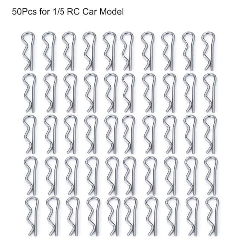 ZenithRide 50pcs R Clips Pin kompatibel mit 1/5 1/8 1/14 1/18 1/24 Skala RC -Modellauto -Karosserise -Teile passt auf SCX24 und ähnliche Modelle(A) von ZenithRide
