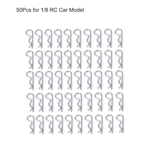 ZenithRide 50pcs R Clips Pin kompatibel mit 1/5 1/8 1/14 1/18 1/24 Skala RC -Modellauto -Karosserise -Teile passt auf SCX24 und ähnliche Modelle(B) von ZenithRide