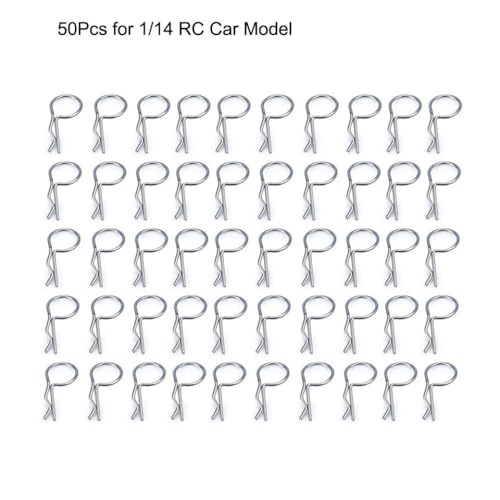 ZenithRide 50pcs R Clips Pin kompatibel mit 1/5 1/8 1/14 1/18 1/24 Skala RC -Modellauto -Karosserise -Teile passt auf SCX24 und ähnliche Modelle(C) von ZenithRide