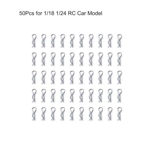 ZenithRide 50pcs R Clips Pin kompatibel mit 1/5 1/8 1/14 1/18 1/24 Skala RC -Modellauto -Karosserise -Teile passt auf SCX24 und ähnliche Modelle(D) von ZenithRide