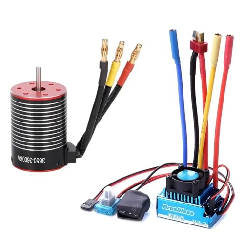 ZenithRide Bürstenloser Motor 3650 3600KV 4500KV 5200KV mit 120A ESC -kompatibel für 1/8 1/10 RC -Auto -Drift -Rennen und Offroad -Gebrauch(3600KV) von ZenithRide