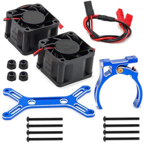 ZenithRide Dual Cooling Lüfter 4985 1717 Motor Kühlkörper kompatibel mit 1 5 -Skala -RC -Autos für 6S 8S -Modelle Upgrade Teil für Fahrzeuge im Ausgestoßenen Stil(Blue) von ZenithRide