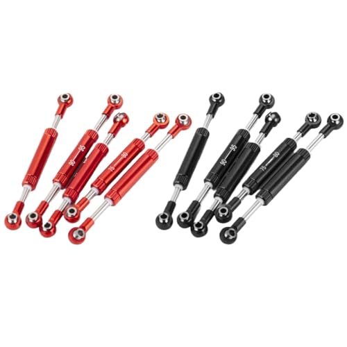ZenithRide Einstellbare Metallservo -Lenkverknüpfungsstange für 1 10 -Skala RC Crawler Cars kompatibel mit Wraith 90046 Upgrade -Teile II(Red 95-100) von ZenithRide