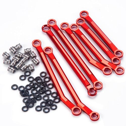 ZenithRide Linkstäbe für 1 18 -Skala -RC -Auto -Upgrade -Aluminium -Chassis -Verknüpfungsteile, die mit verschiedenen Modellen kompatibel sind(Red 8Pcs) von ZenithRide