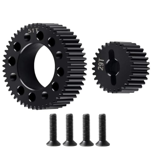 ZenithRide Metall M1 51T 29T 50T 30T Differentialgetriebe Set kompatibel mit 1 10 -Skalierungs -RC -Auto -Upgrade -Teilen für Elementmodelle(51T and 29T) von ZenithRide