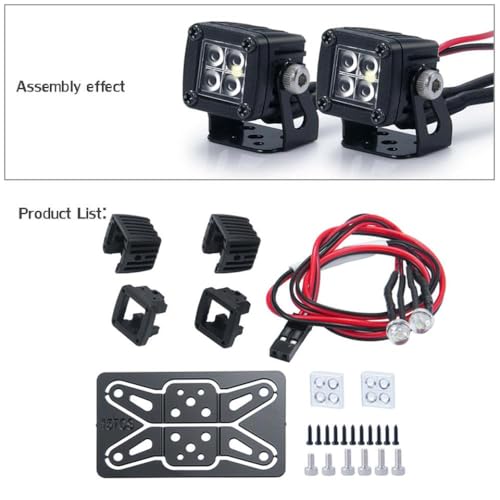 ZenithRide Side Lights Spotlight Gepäckregal kompatibel mit 1/10 RC -Crawler -Autos wie TRX6 Wraith SCX24 -Modelle(A1) von ZenithRide