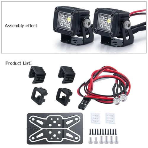 ZenithRide Side Lights Spotlight Gepäckregal kompatibel mit 1/10 RC -Crawler -Autos wie TRX6 Wraith SCX24 -Modelle(A3) von ZenithRide