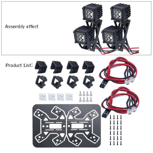 ZenithRide Side Lights Spotlight Gepäckregal kompatibel mit 1/10 RC -Crawler -Autos wie TRX6 Wraith SCX24 -Modelle(B1) von ZenithRide