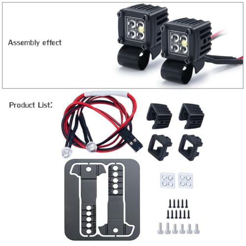 ZenithRide Side Lights Spotlight Gepäckregal kompatibel mit 1/10 RC -Crawler -Autos wie TRX6 Wraith SCX24 -Modelle(C1) von ZenithRide