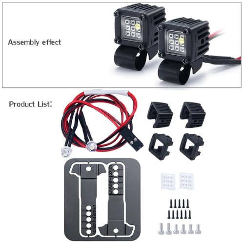 ZenithRide Side Lights Spotlight Gepäckregal kompatibel mit 1/10 RC -Crawler -Autos wie TRX6 Wraith SCX24 -Modelle(C3) von ZenithRide