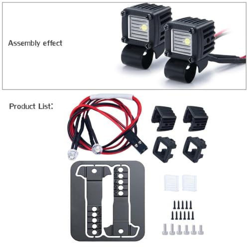 ZenithRide Side Lights Spotlight Gepäckregal kompatibel mit 1/10 RC -Crawler -Autos wie TRX6 Wraith SCX24 -Modelle(C4) von ZenithRide