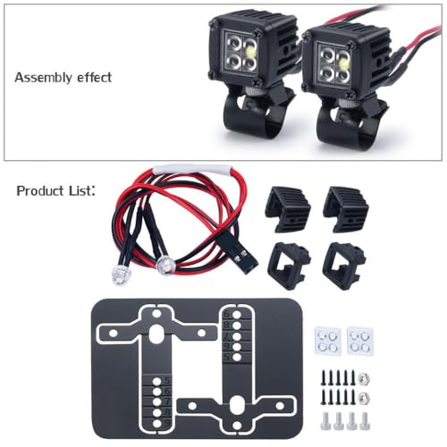 ZenithRide Side Lights Spotlight Gepäckregal kompatibel mit 1/10 RC -Crawler -Autos wie TRX6 Wraith SCX24 -Modelle(D1) von ZenithRide