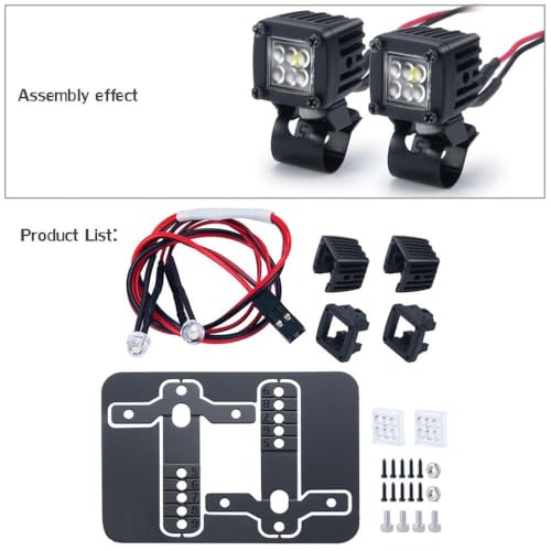 ZenithRide Side Lights Spotlight Gepäckregal kompatibel mit 1/10 RC -Crawler -Autos wie TRX6 Wraith SCX24 -Modelle(D2) von ZenithRide