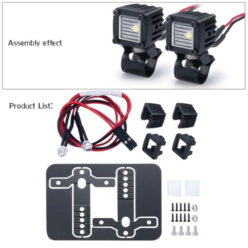 ZenithRide Side Lights Spotlight Gepäckregal kompatibel mit 1/10 RC -Crawler -Autos wie TRX6 Wraith SCX24 -Modelle(D4) von ZenithRide
