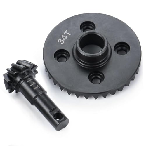 ZenithRide Stahl Helical -Schräggetriebe 10T+35T 11T+34T 12T+33T -Achs -Upgrade -Teile kompatibel mit 1 10 -Skala -RC -Crawler wie TRX 6(11T 34T) von ZenithRide