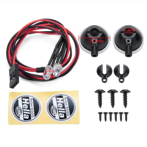 ZenithRide TRX 6 1 10 RC -Auto -Upgrade -Teile Simulation vordere Scheinwerfer und Dach -LED -Licht mit Kunststoffabdeckung, die mit 1 10 -Skala -Crawler -LKWs kompatibel ist(2 Lights) von ZenithRide