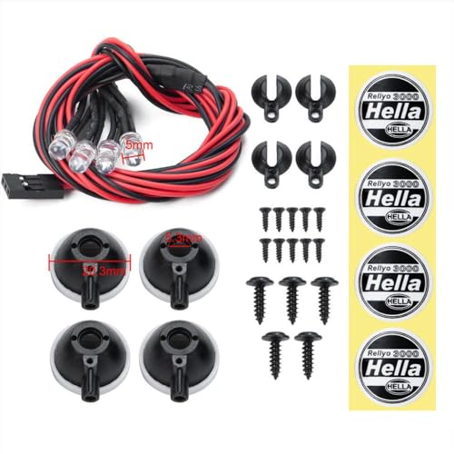 ZenithRide TRX 6 1 10 RC -Auto -Upgrade -Teile Simulation vordere Scheinwerfer und Dach -LED -Licht mit Kunststoffabdeckung, die mit 1 10 -Skala -Crawler -LKWs kompatibel ist(4 Lights) von ZenithRide