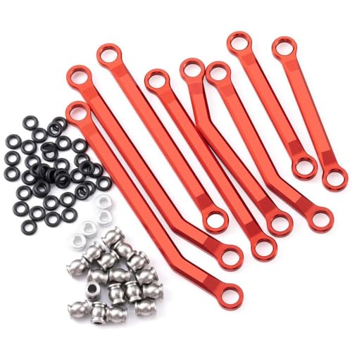 ZenithRide Verknüpfungsverbindungsstange Set für 1 18 -Skala -RC -Auto -Upgrade -Teile, die mit verschiedenen Modellen Aluminiumlenkungsbindungssatz kompatibel sind(Red) von ZenithRide