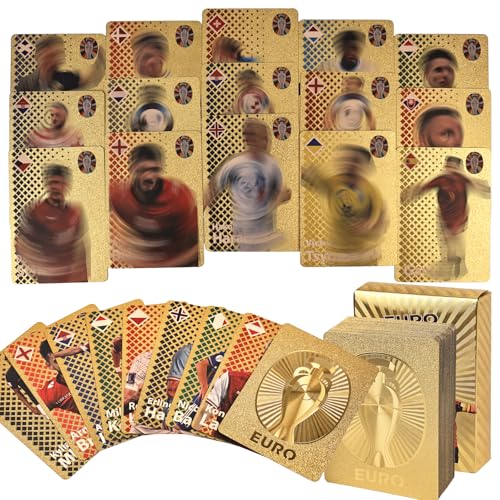 Zenithle Kisten Seltene Karten Set,Keine Duplikate 55 Pcs Sammelkarten Set, Giants of The Game,Karten Schwarz Gold Silber(Fußball Champions League) von Zenithle