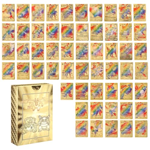 Zenithle Sammelkartenspiel 55 Verschiedene Karten Schwarz Gold Seltene Karten Set, Keine Duplikate Karikaturen Comics Sammelkarten (A Gold) von Zenithle