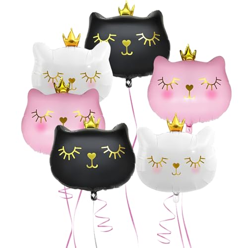 ZenithyrEn 6 Stück XXL Deko Katze Folienballon Geburtstag – Lustige Katzen Party Deko für Kindergeburtstag, inkl. 6 Strohhalme & 5m pinke Girlande für perfekte Party Atmosphäre ZenithyrEn 6 Stück XXL Deko Katze Folienballon Geburtstag – Lustige Katzen Party Deko für Kindergeburtstag, inkl. 6 Strohhalme & 5m pinke Girlande für perfekte Party Atmosphäre von ZenithyrEn