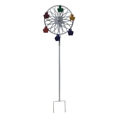 Zenlir Drehes Ferrrisrad Vogelhäuschen Edelstahl Garten Dekorative Windmühle Skulptur Für Die Landschaft Freien Yard Terrasse von Zenlir