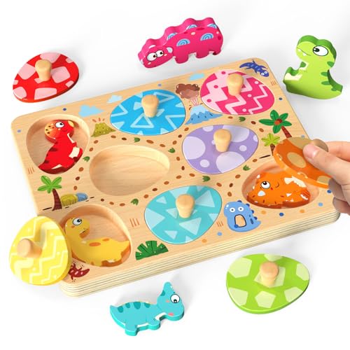 Zeoddler Holzpuzzle für Kinder, 8 Stück passende Dinosaurier, Montessori-Spielzeug für Jungen und Mädchen, Geburtstagsgeschenke, Vorschule Lernaktivitäten und Spielzeug Zeoddler Holzpuzzle für Kinder, 8 Stück passende Dinosaurier, Montessori-Spielzeug für Jungen und Mädchen, Geburtstagsgeschenke, Vorschule Lernaktivitäten und Spielzeug von Zeoddler