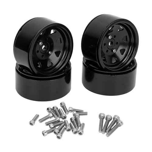 RC Felgen Universal Fit 8 Speichen Felgen Set Starke Unterstützung für Axial SCX10 SCX10 II SCX10 III Redcat GEN8 (Schwarz) von ZephyVita