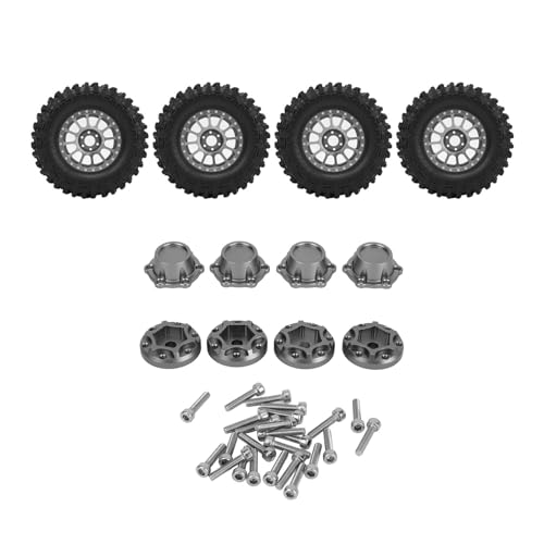ZephyVita 4 Stück 6,6 cm RC Felgen Reifen Set Aluminiumlegierung RC Crawler Rad Felgen Reifen RC Autoreifen Zubehör Typ A (Sie Farbe) von ZephyVita