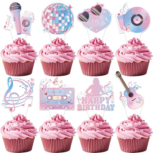 24 Stück Girls Pop Happy Birthday Era Tortenaufsatz,Rosa Cupcake-Dekorationsset,Perfekte Party Deko für Mädchen,für Fans feiern, Hochzeit,Brautparty,Prinzessin Geburtstagstorte und Gitarrenparty 24 Stück Girls Pop Happy Birthday Era Tortenaufsatz,Rosa Cupcake-Dekorationsset,Perfekte Party Deko für Mädchen,für Fans feiern, Hochzeit,Brautparty,Prinzessin Geburtstagstorte und Gitarrenparty von ZephyrHome
